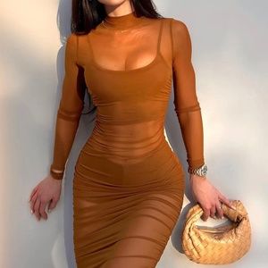 Brown Midi Dress